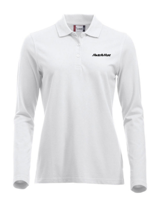 Poloshirt Langarm Marion Weiss